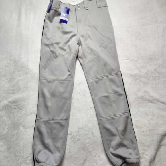New youth XXL Mizuno baseball premier pro piped white pant elastic bottom gray - Picture 8 of 8
